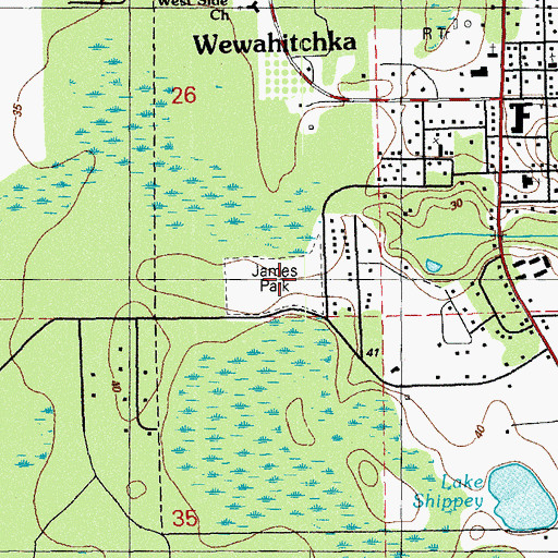 Topographic Map of T L James Park, FL