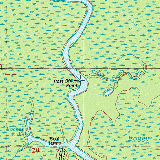 Topographic Map of Post Office Point, FL