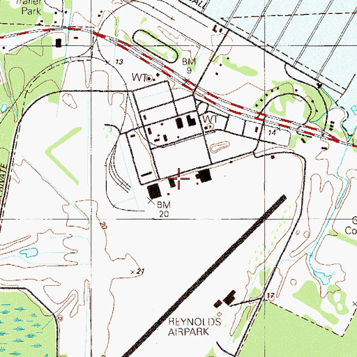 Topographic Map of Reynolds Industrial Park, FL
