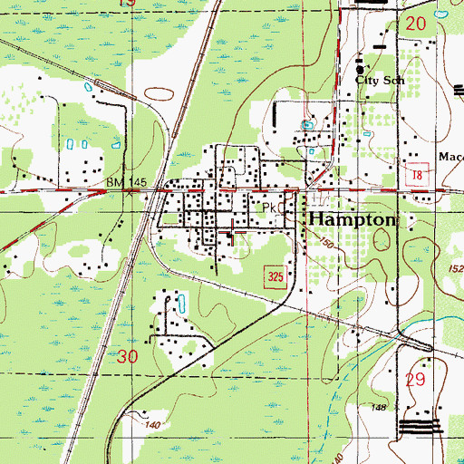 Topographic Map of Victory Baptist Church, FL