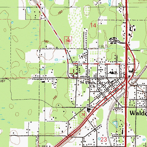 Topographic Map of Philadelphia Baptist Church, FL