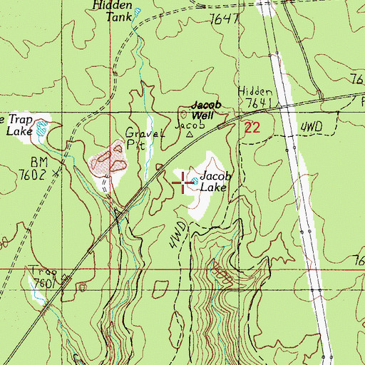 Topographic Map of Jacob Lake, AZ