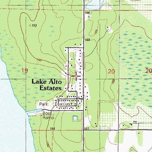 Topographic Map of Lake Alto Estates, FL