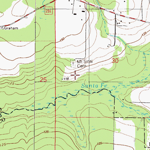 Topographic Map of Mount Sinai Cemetery, FL