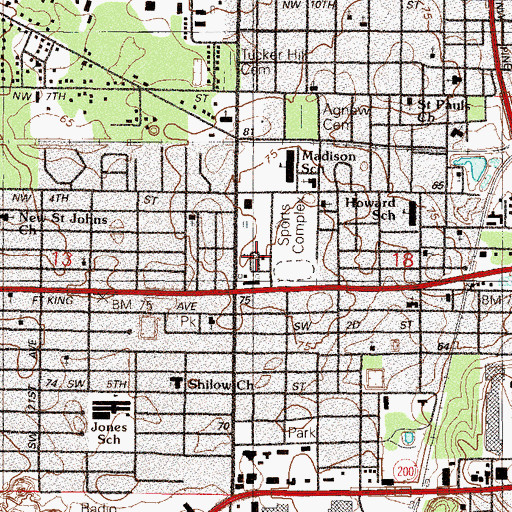 Topographic Map of Florida State Fire Fighting College (historical), FL