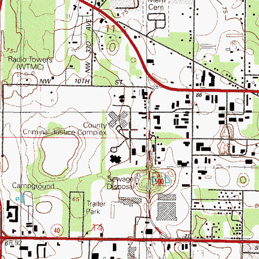 Topographic Map of Marion County Criminal Justice Complex, FL
