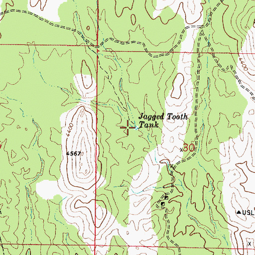 Topographic Map of Jagged Tooth Tank, AZ