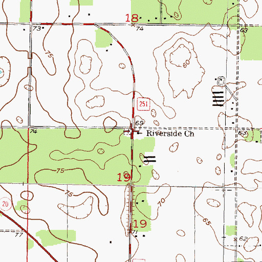 Topographic Map of Riverside Church, FL