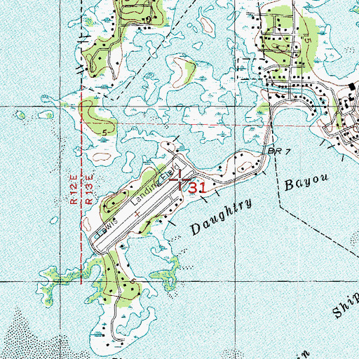 Topographic Map of George T Lewis Airport, FL
