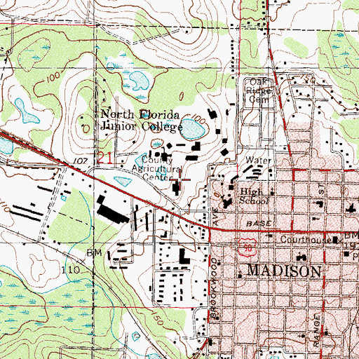 Topographic Map of Madison County Agricultural Center, FL