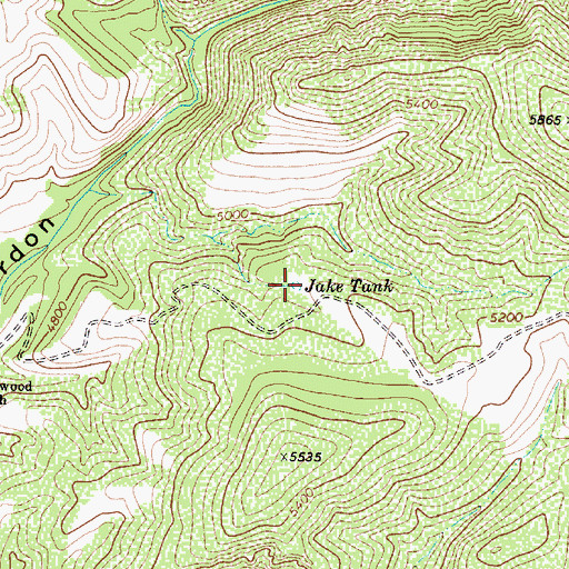 Topographic Map of Jake Tank, AZ