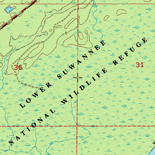 Topographic Map of Lower Suwannee National Wildlife Refuge, FL