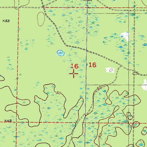 Topographic Map of Steinhatchee Wildlife Management Area, FL