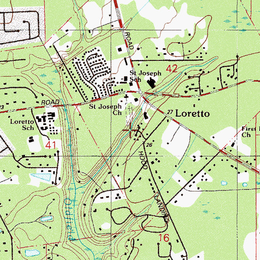 Topographic Map of Saint Joseph Cemetery, FL