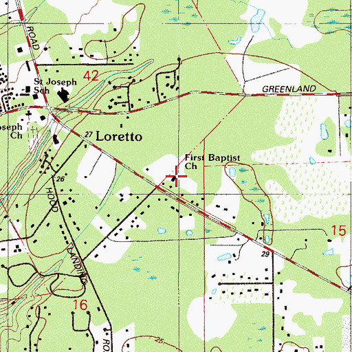 Topographic Map of First Southern Baptist Church, FL