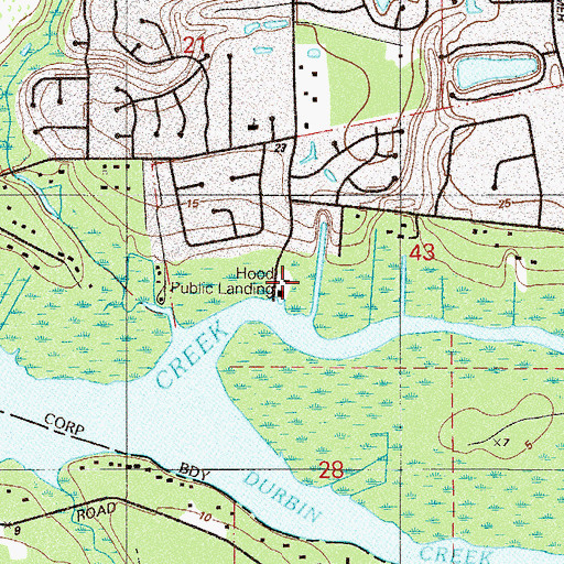 Topographic Map of Hood Public Landing, FL