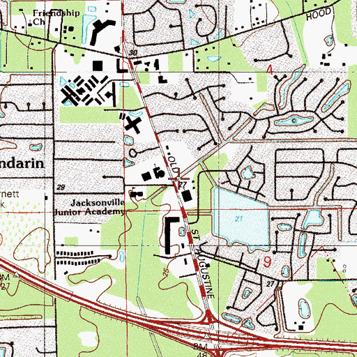 Topographic Map of Jacksonville Junior Academy, FL