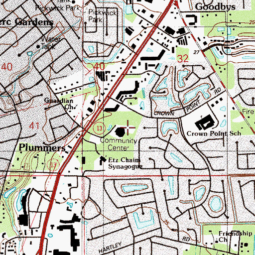 Topographic Map of Jewish Community Center, FL