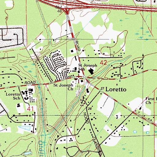 Topographic Map of Saint Joseph Church, FL