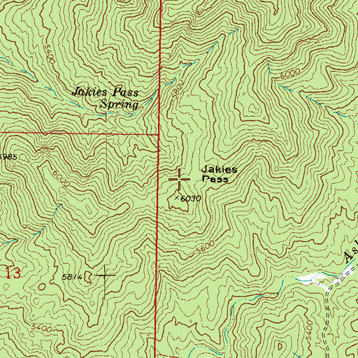 Topographic Map of Jakies Pass, AZ