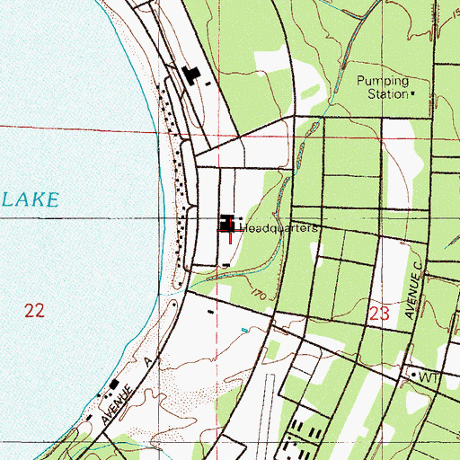 Topographic Map of Kennedy C Ballard Post Headquarters, FL