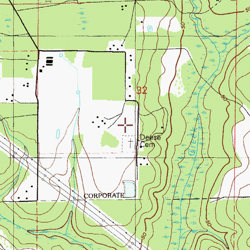 Topographic Map of Deese Cemetery, FL
