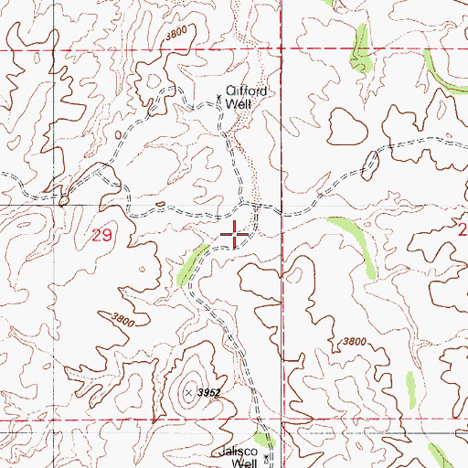 Topographic Map of Jalisco Canyon, AZ
