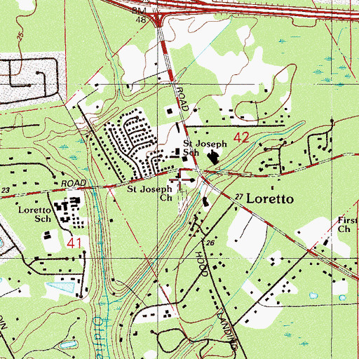 Topographic Map of Saint Joseph Academy (historical), FL