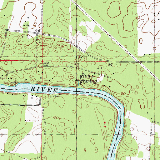 Topographic Map of Royal Springs, FL