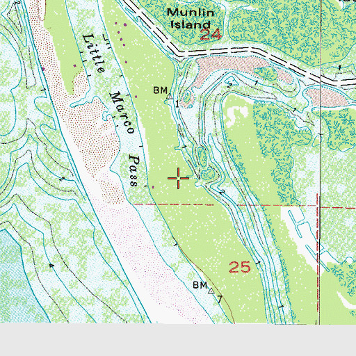 Topographic Map of Little Marco Island, FL