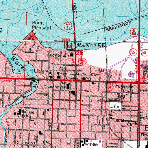 Topographic Map of WTRL Radio Tower, FL