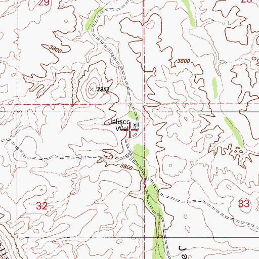 Topographic Map of Jalisco Well, AZ