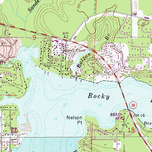 Topographic Map of Bolton Branch, FL