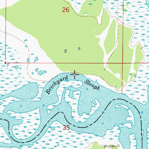 Topographic Map of Brickyard Slough, FL