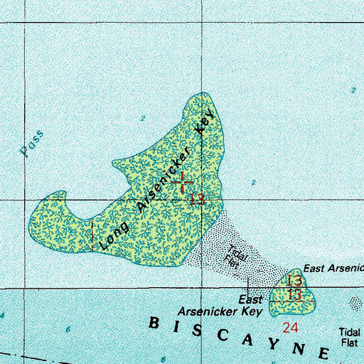 Topographic Map of Long Arsenicker Key, FL