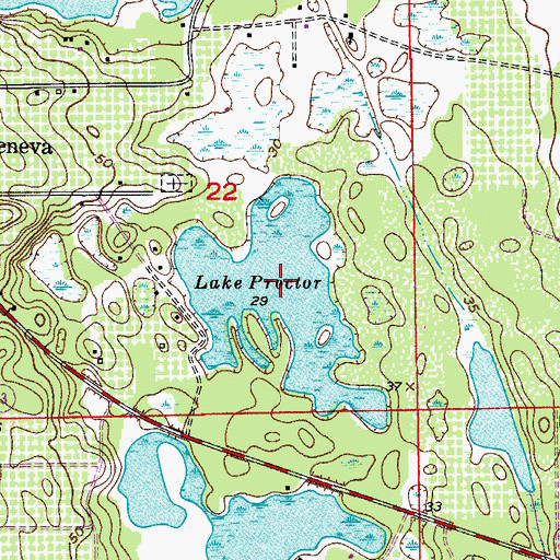 Topographic Map of Lake Proctor, FL