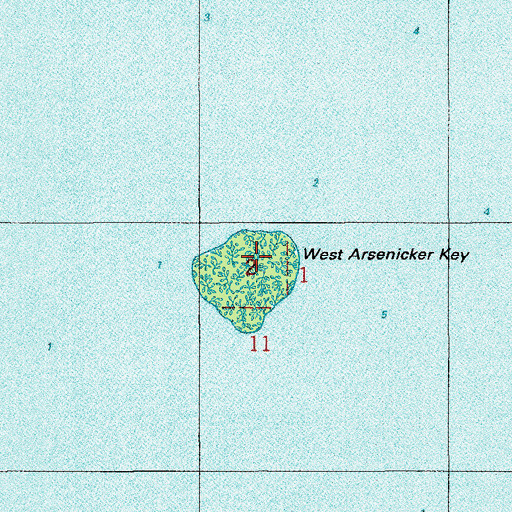 Topographic Map of West Arsenicker Key, FL