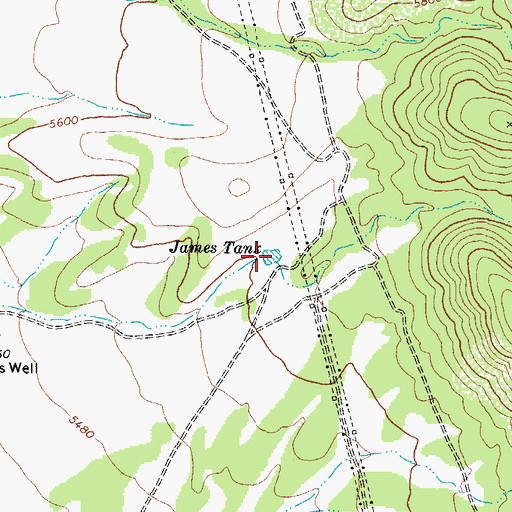 Topographic Map of James Tank, AZ