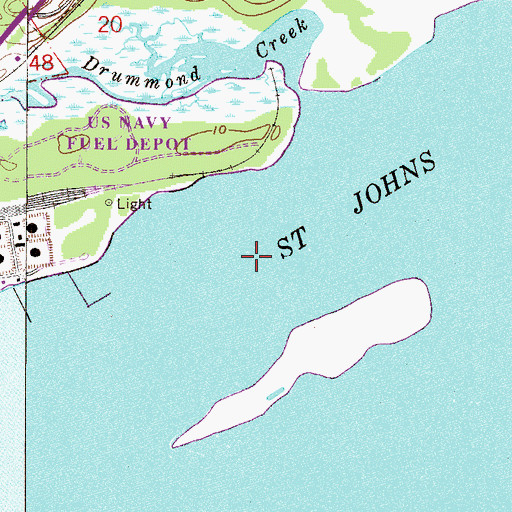 Topographic Map of Trout River Cut Range, FL