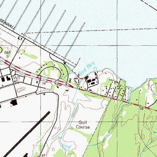 Topographic Map of Red Bay Creek, FL