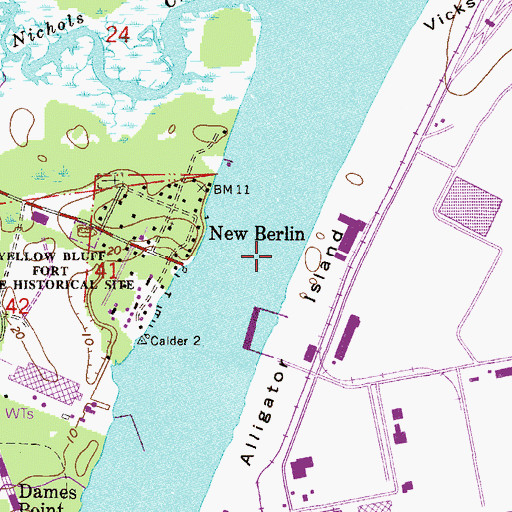 Topographic Map of Blount Island Channel, FL