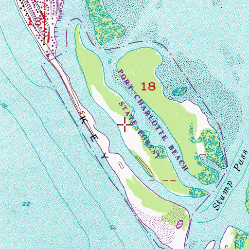 Topographic Map of Peterson Island, FL