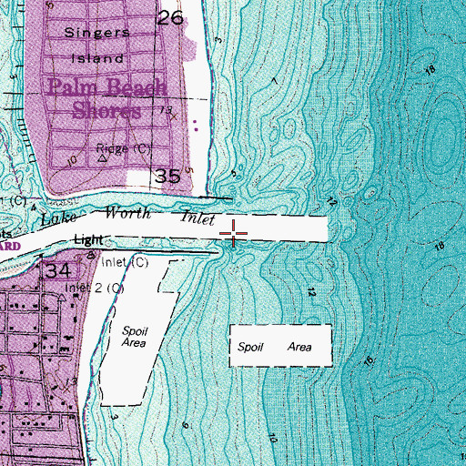 Topographic Map of Entrance Channel, FL