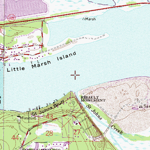 Topographic Map of White Shells Cut Range, FL