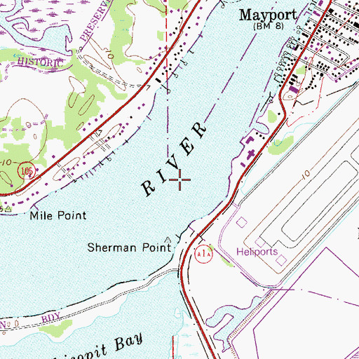 Topographic Map of Sherman Cut Range, FL