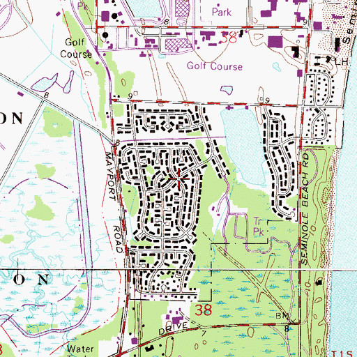 Topographic Map of East Mayport, FL