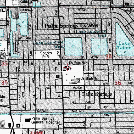 Topographic Map of Du Puis School, FL