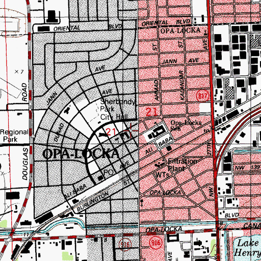 Topographic Map of First Baptist Church, FL