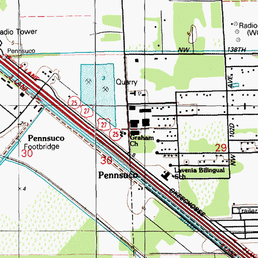 Topographic Map of Graham Mission, FL