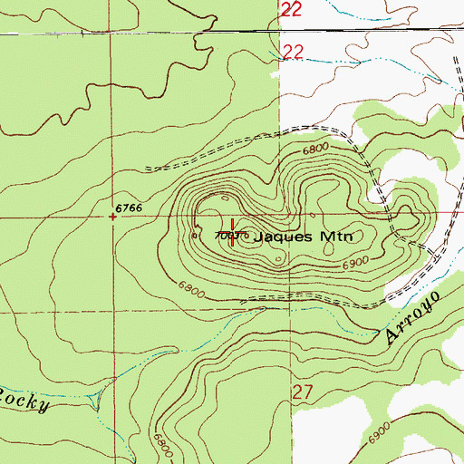 Topographic Map of Jaques Mountain, AZ
